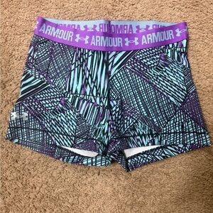 Under Armour Women's Geometric Dri-fit Shorts - Purple and Blue